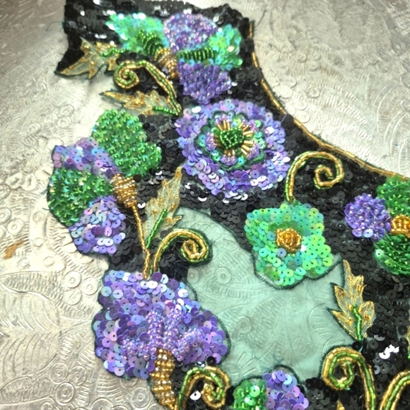 Handmade Applique Green and Purple Gold Black Perfect For Caribana Outfits - Picture 6 of 15